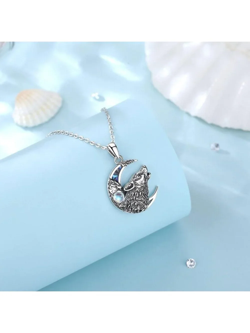 Sterling Silver Viking Necklace with Dragon, Wolf, Horse & Tree of Life Pendant